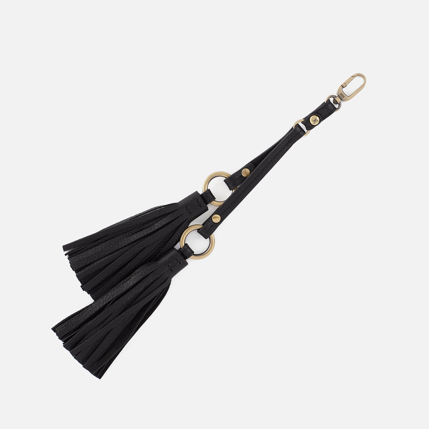 Ring Tassel Swag in Pebbled Leather - Black