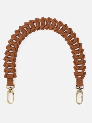 Petty Leather Link Strap in Pebbled Leather - Warm Honey