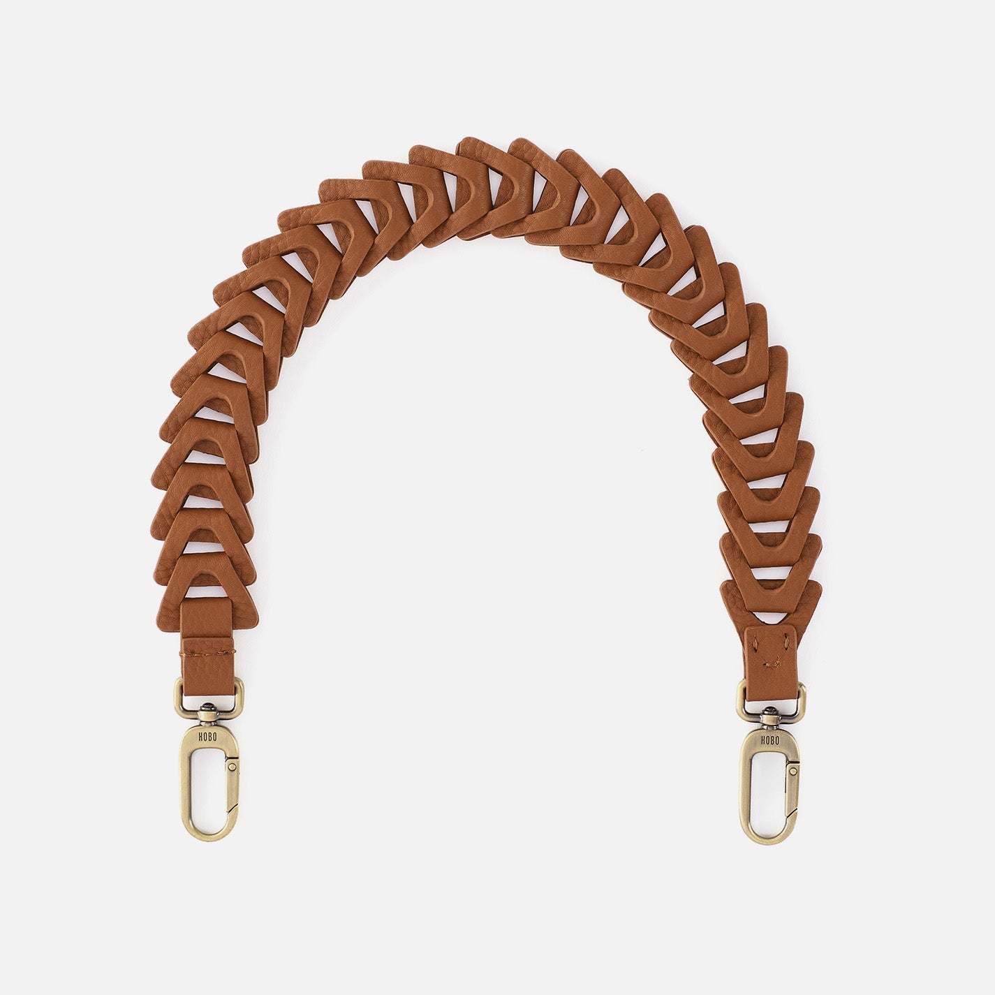 Petty Leather Link Strap in Pebbled Leather - Warm Honey
