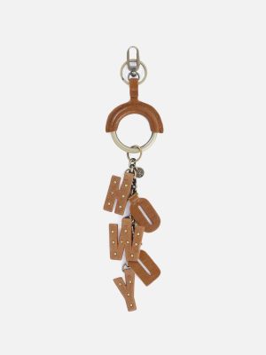 Howdy Charm Fob in Polished Leather - Truffle