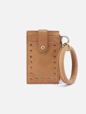 Ring Credit Card Wristlet in Buffed Leather - Whiskey