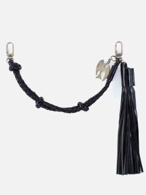 Knot Braid Bag Swag in Polished Leather - Black