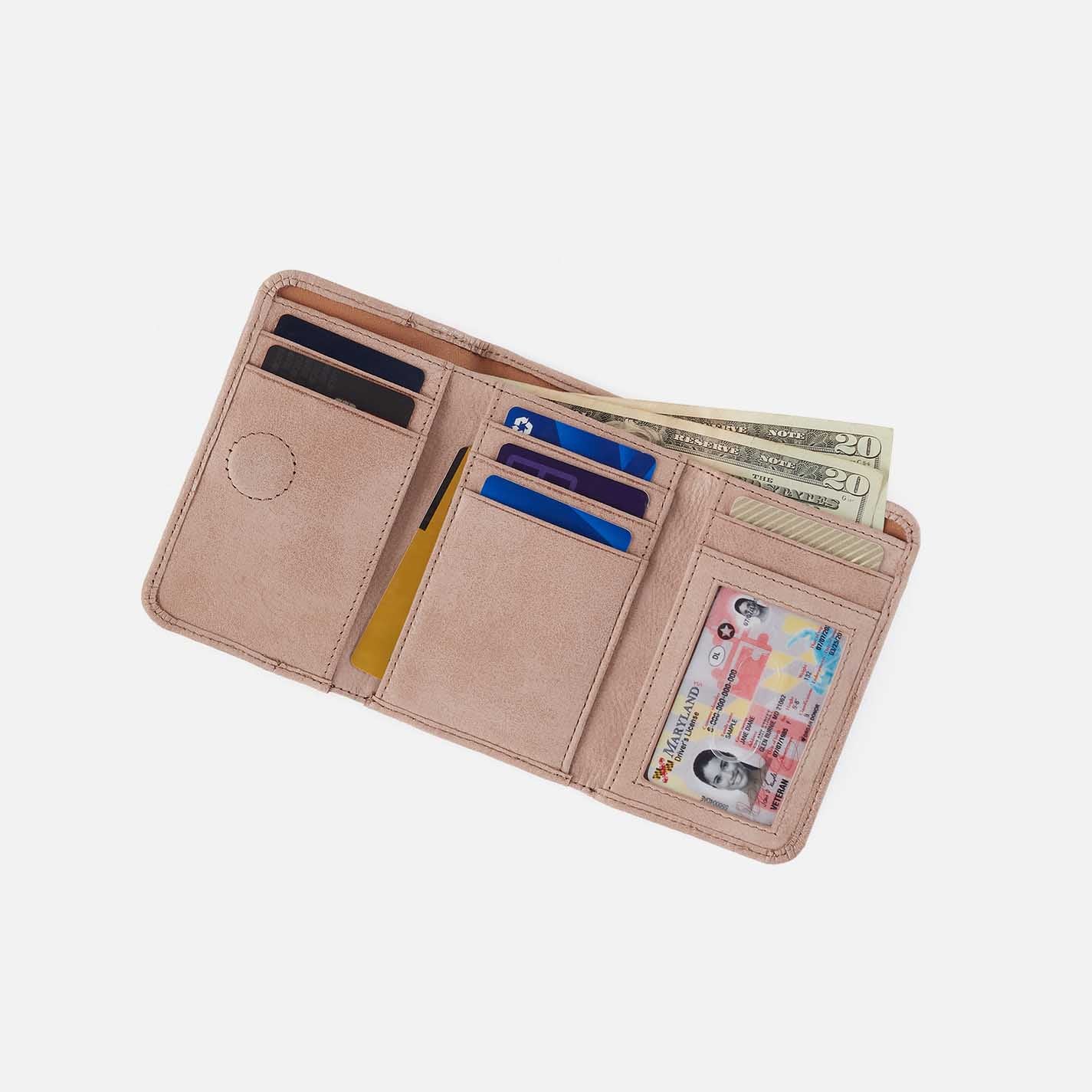 Jill Trifold Wallet in Buffed Leather - Hazel - Image 2