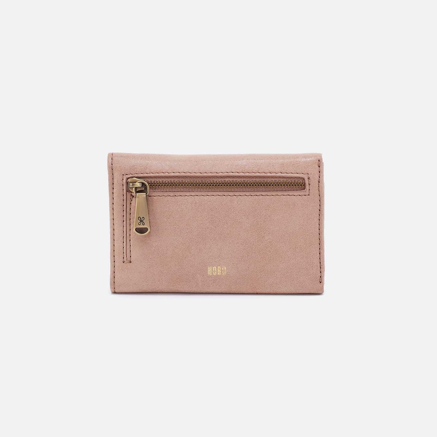 Jill Trifold Wallet in Buffed Leather - Hazel - Image 3