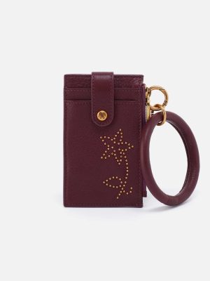 Ring Credit Card Wristlet in Pebbled Leather - Mulberry Glaze