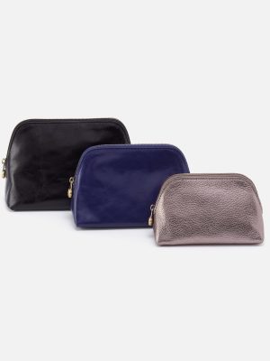 Tri-Pouch in Mixed Leathers - Black