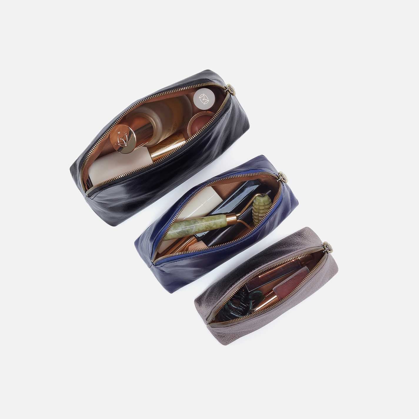 Tri-Pouch in Mixed Leathers - Black - Image 2