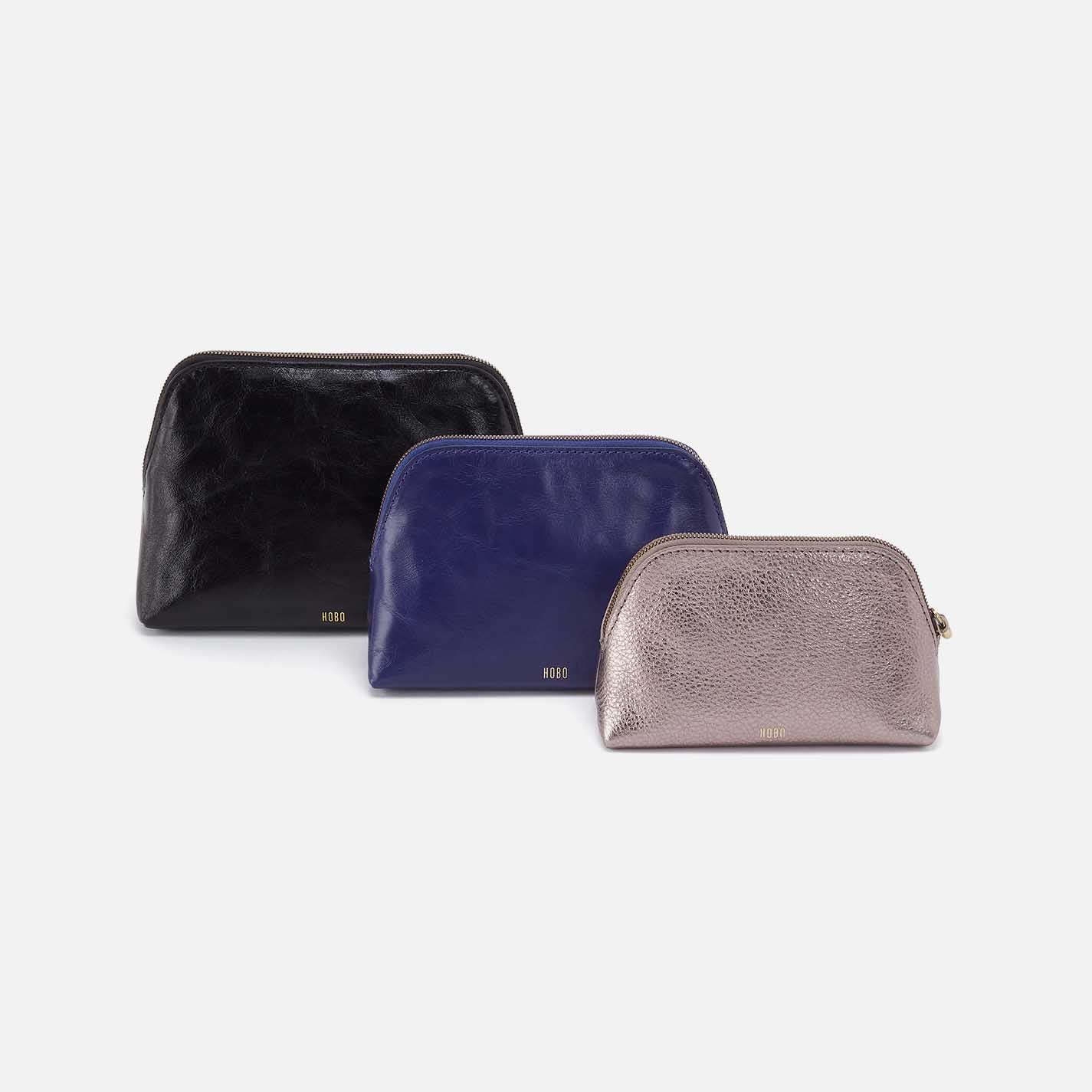 Tri-Pouch in Mixed Leathers - Black - Image 3