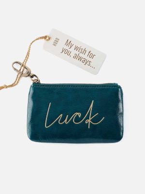Sentiment Pouch in Polished Leather - Wild Bluegrass