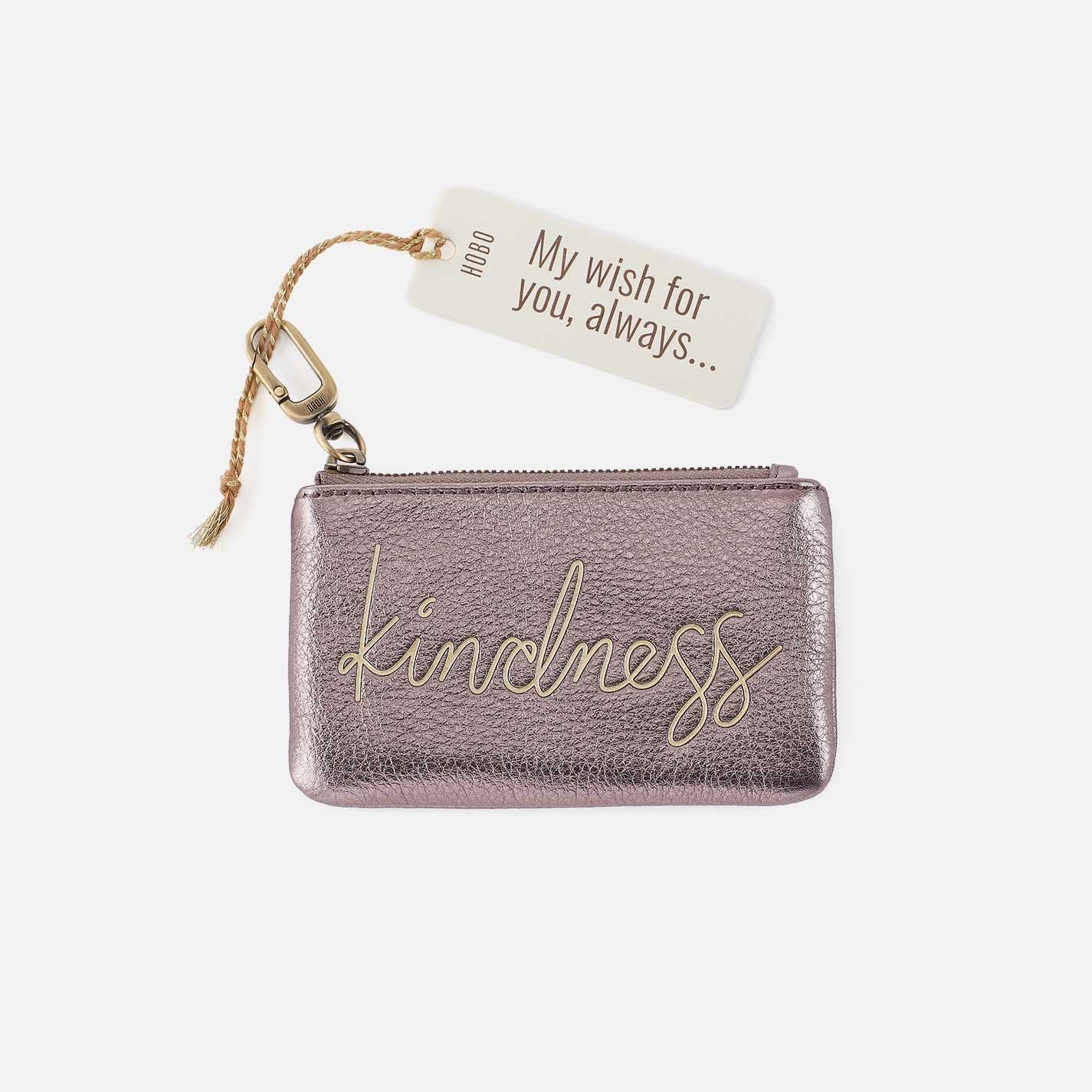 Sentiment Pouch in Metallic Leather - Pewter Spur