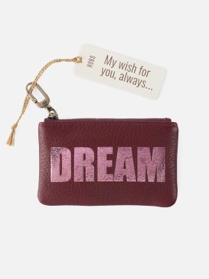 Sentiment Pouch in Pebbled Leather - Mulberry Glaze