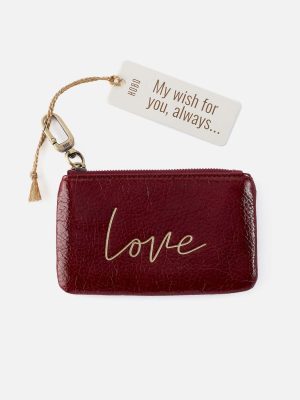 Sentiment Pouch in Aniline Gloss Leather - Garnet Gloss