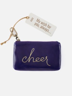 Sentiment Pouch in Polished Leather - Winter Violet