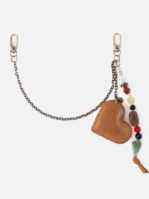 Heart Swells Charm in Buffed Leather - Whiskey