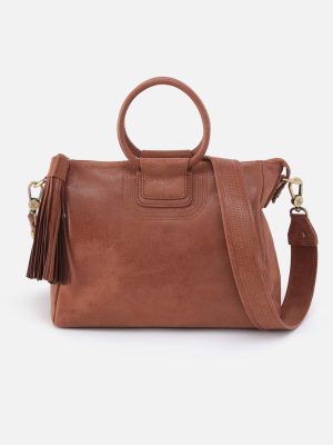 Sheila Medium Satchel in Buffed Leather - Burnished Saddle