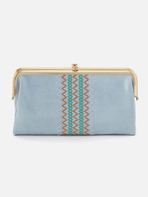 Lauren Clutch-Wallet In Buffed Leather - Sky