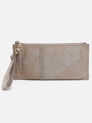 Vida Wristlet in Nubuck Leather - Golden Granite