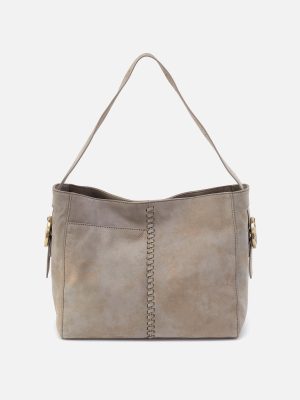Render Shoulder Bag in Nubuck Leather - Golden Granite