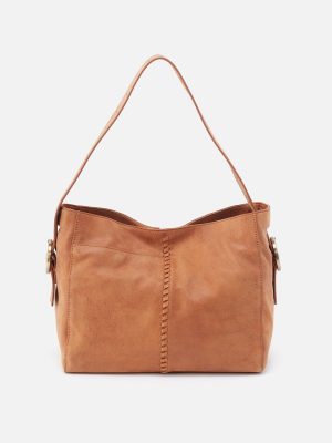 Render Shoulder Bag In Buffed Leather - Whiskey