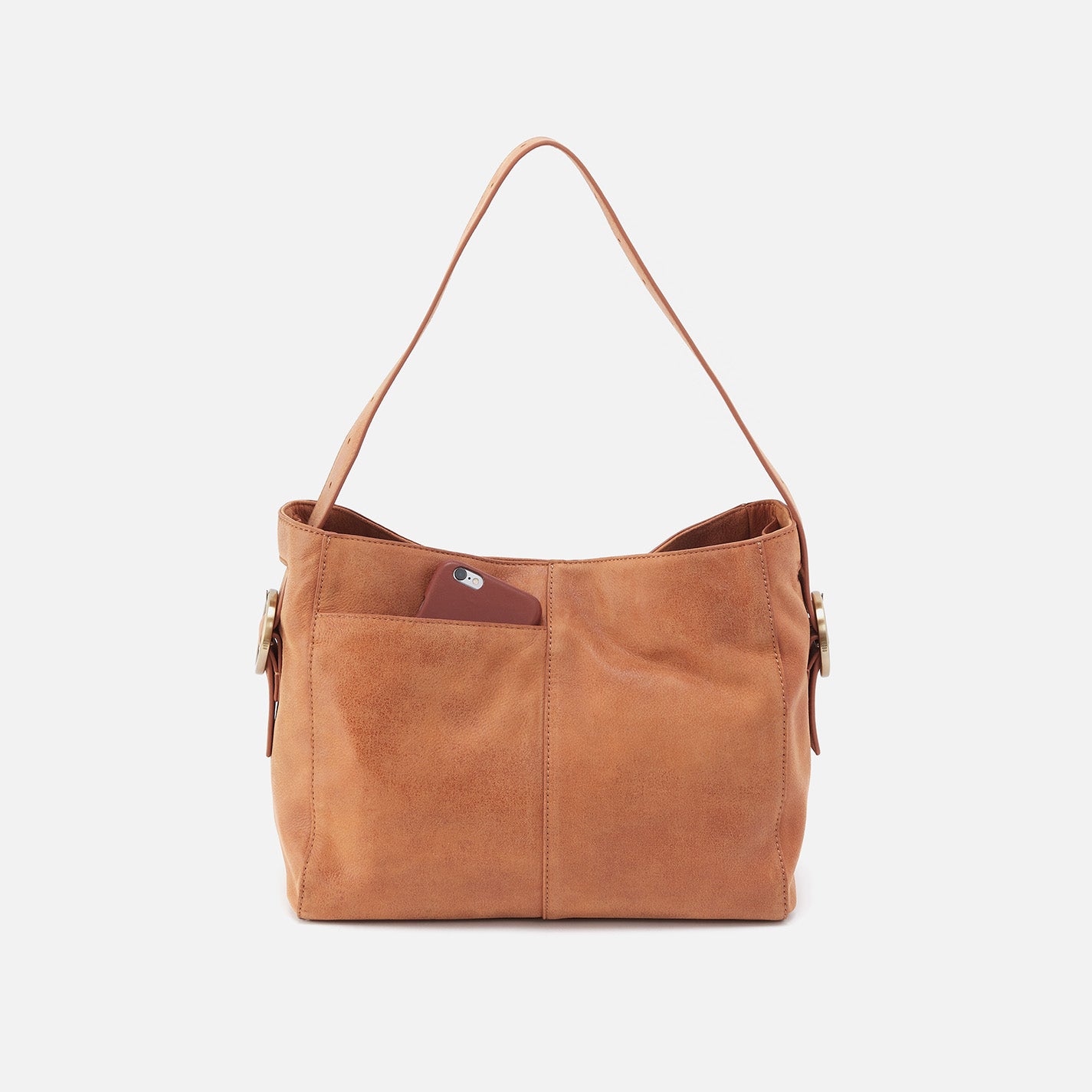 Render Shoulder Bag In Buffed Leather - Whiskey - Image 5