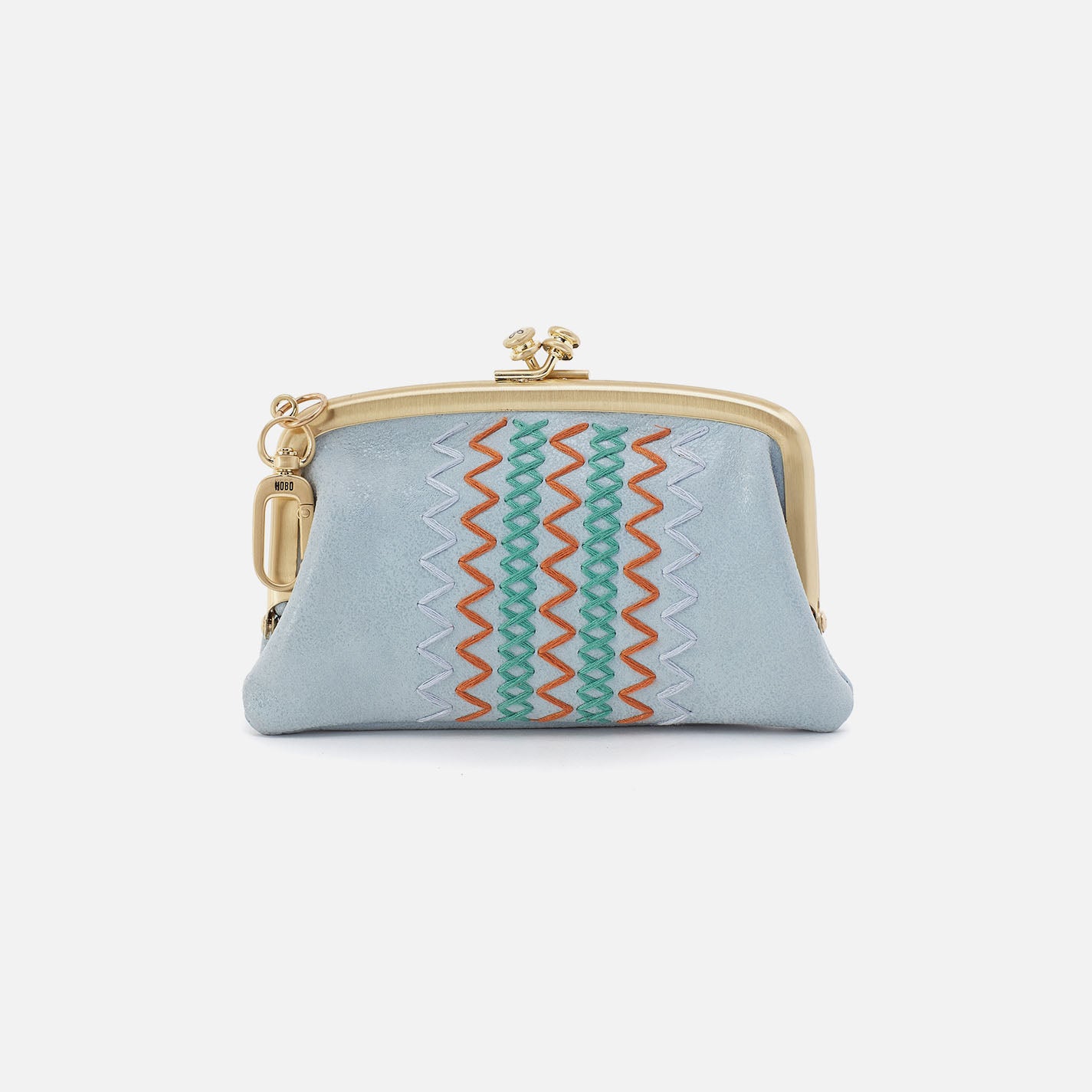 Cheer Frame Pouch In Buffed Leather - Sky