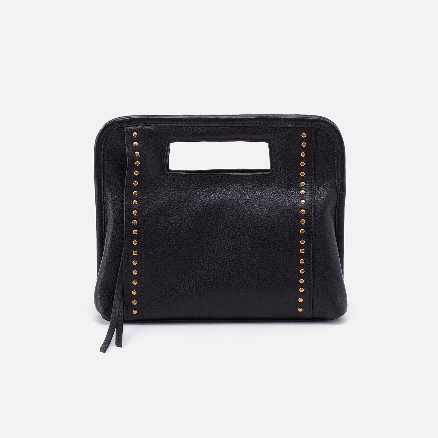 Ace Clutch in Pebbled Leather - Black