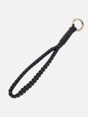 Leather Cord Strap In Coated Leather Cording - Black
