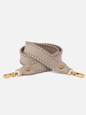 Whipstitch Guitar Strap in Pebbled Leather - Taupe