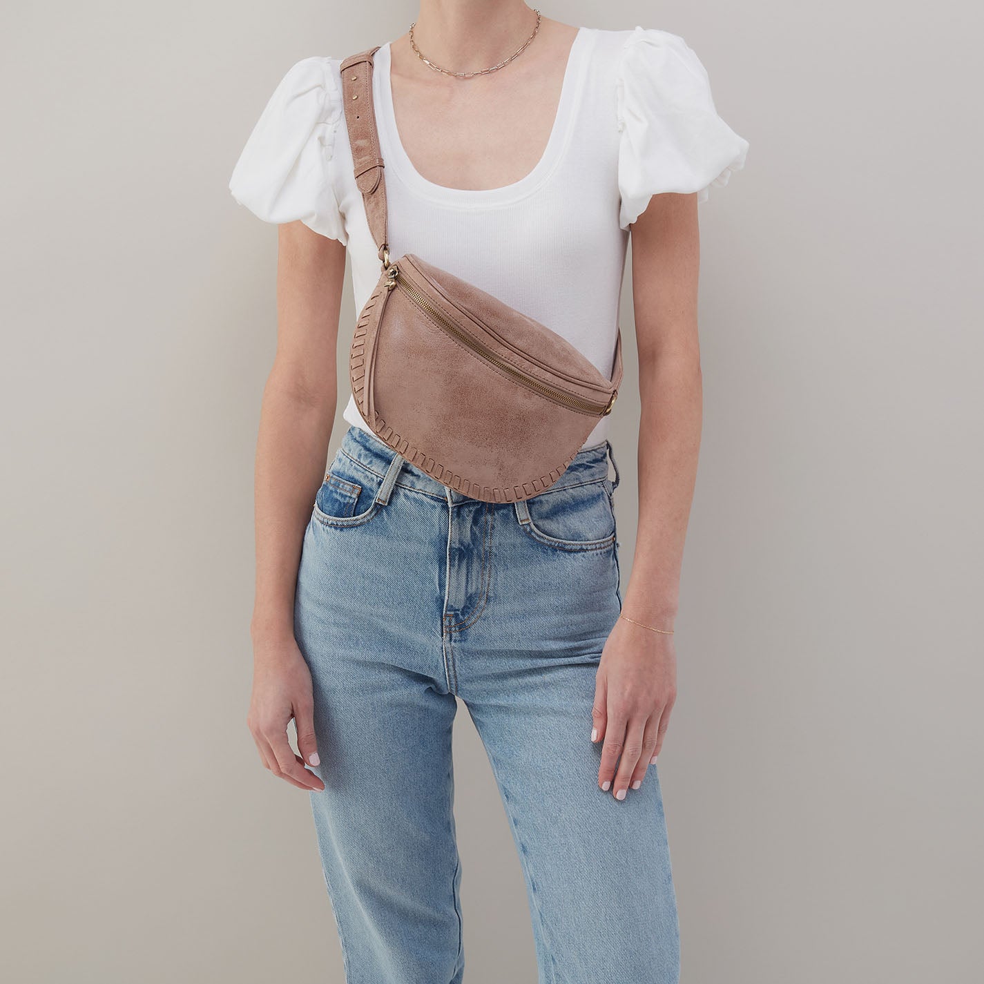 Juno Belt Bag In Buffed Leather - Hazel - Image 2