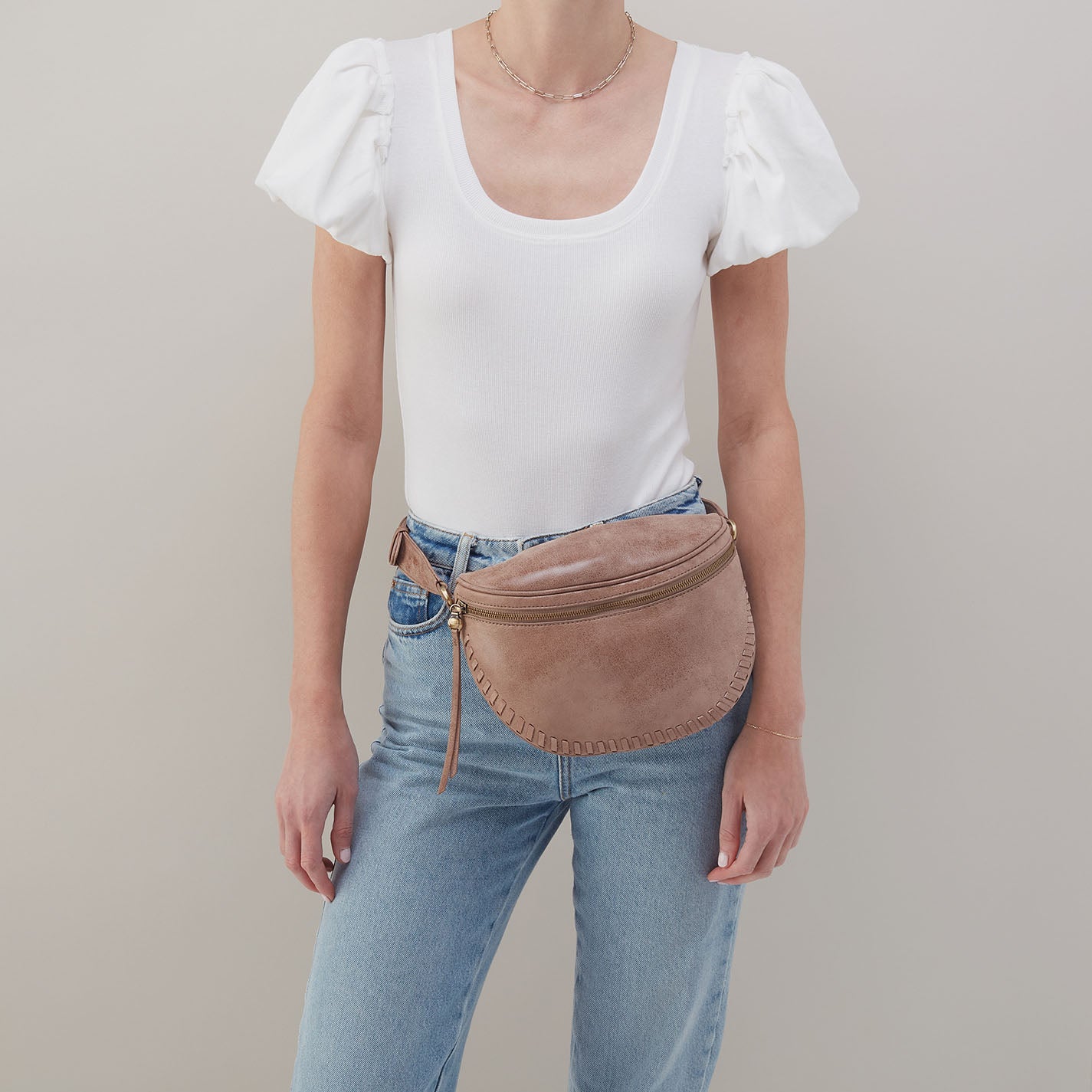 Juno Belt Bag In Buffed Leather - Hazel - Image 4