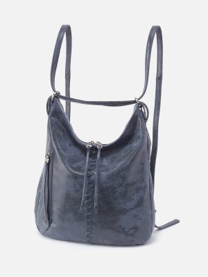 Merrin Convertible Backpack in Buffed Leather - Indigo Sky