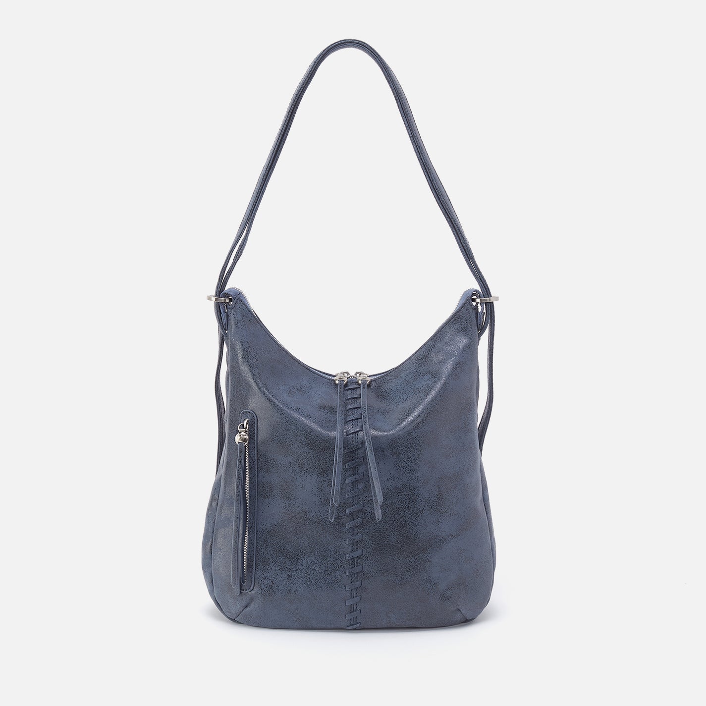 Merrin Convertible Backpack in Buffed Leather - Indigo Sky - Image 5
