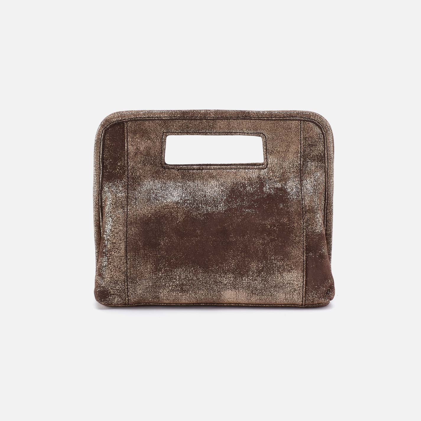 Ace Clutch in Metallic Leather - Cocoa Platinum - Image 5