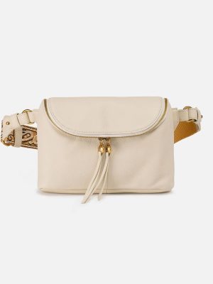 Fern Large Belt Bag In Pebbled Leather - Birch