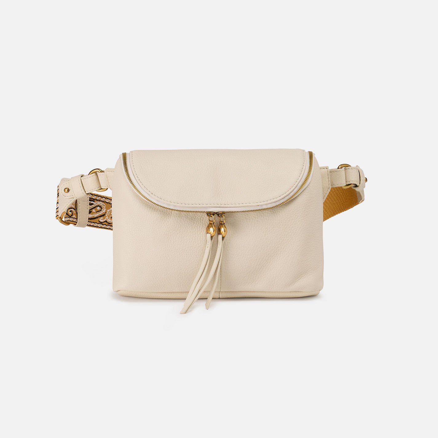 Fern Large Belt Bag In Pebbled Leather - Birch