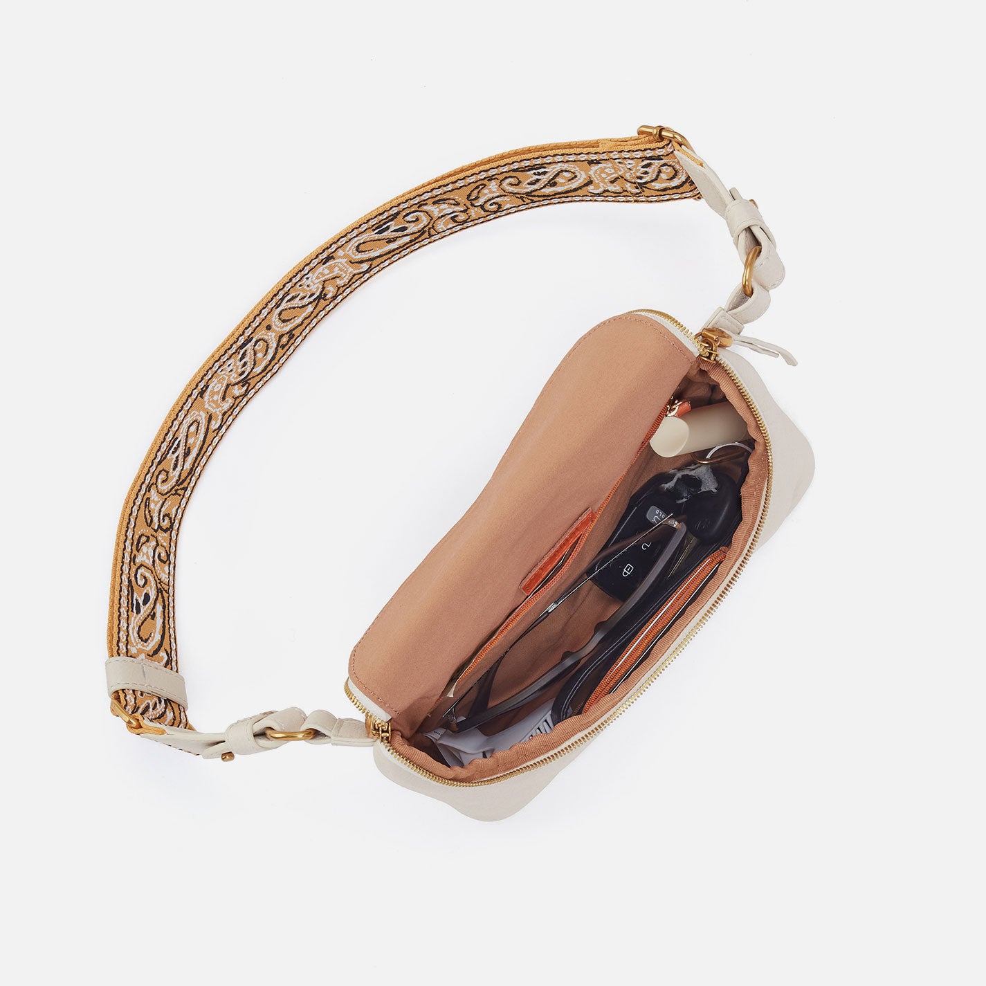 Fern Large Belt Bag In Pebbled Leather - Birch - Image 4