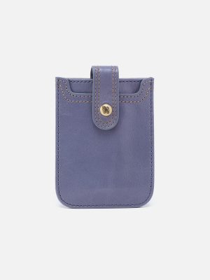 Dunn Card Case In Polished Leather - Sky Blue
