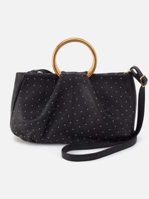 Sheila Ring Satchel In Pebbled Leather - Black