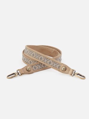 Skinny Beaded Strap in Metallic Leather - Gold Leaf