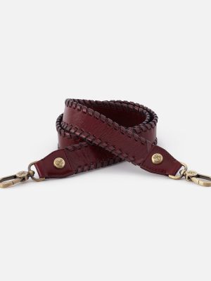 Whipstitch Guitar Strap In Polished Leather - Winterberry