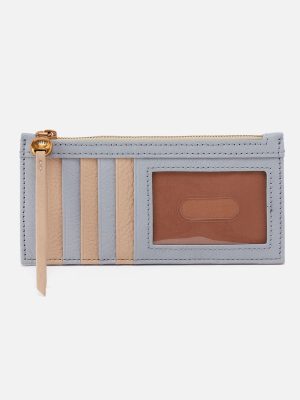 Carte Card Case In Pebbled Leather - Blue Pearl