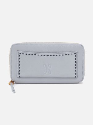 Hart Large Wallet In Pebbled Leather - Blue Pearl