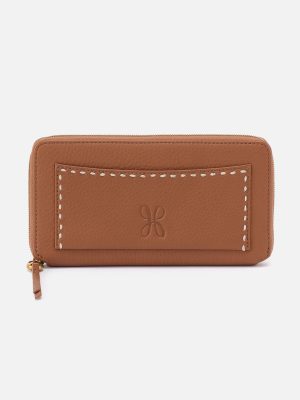 Hart Large Wallet In Pebbled Leather - Warm Honey