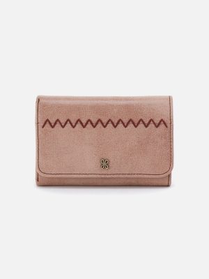 Jill Trifold Wallet In Buffed Leather - Hazel