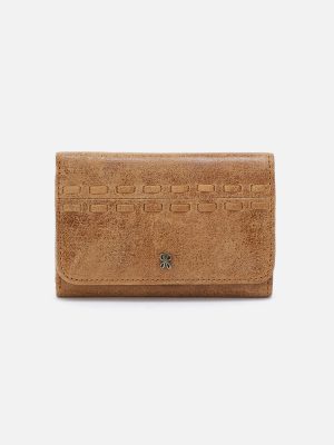 Jill Trifold Wallet In Buffed Leather - Whiskey