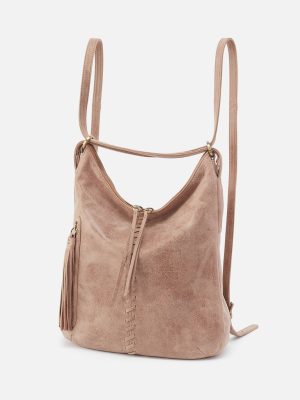 Merrin Convertible Backpack In Buffed Leather - Hazel