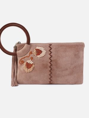 Sheila Clutch In Buffed Leather - Hazel