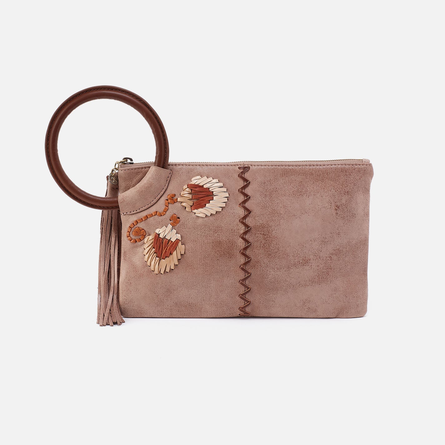 Sheila Clutch In Buffed Leather - Hazel