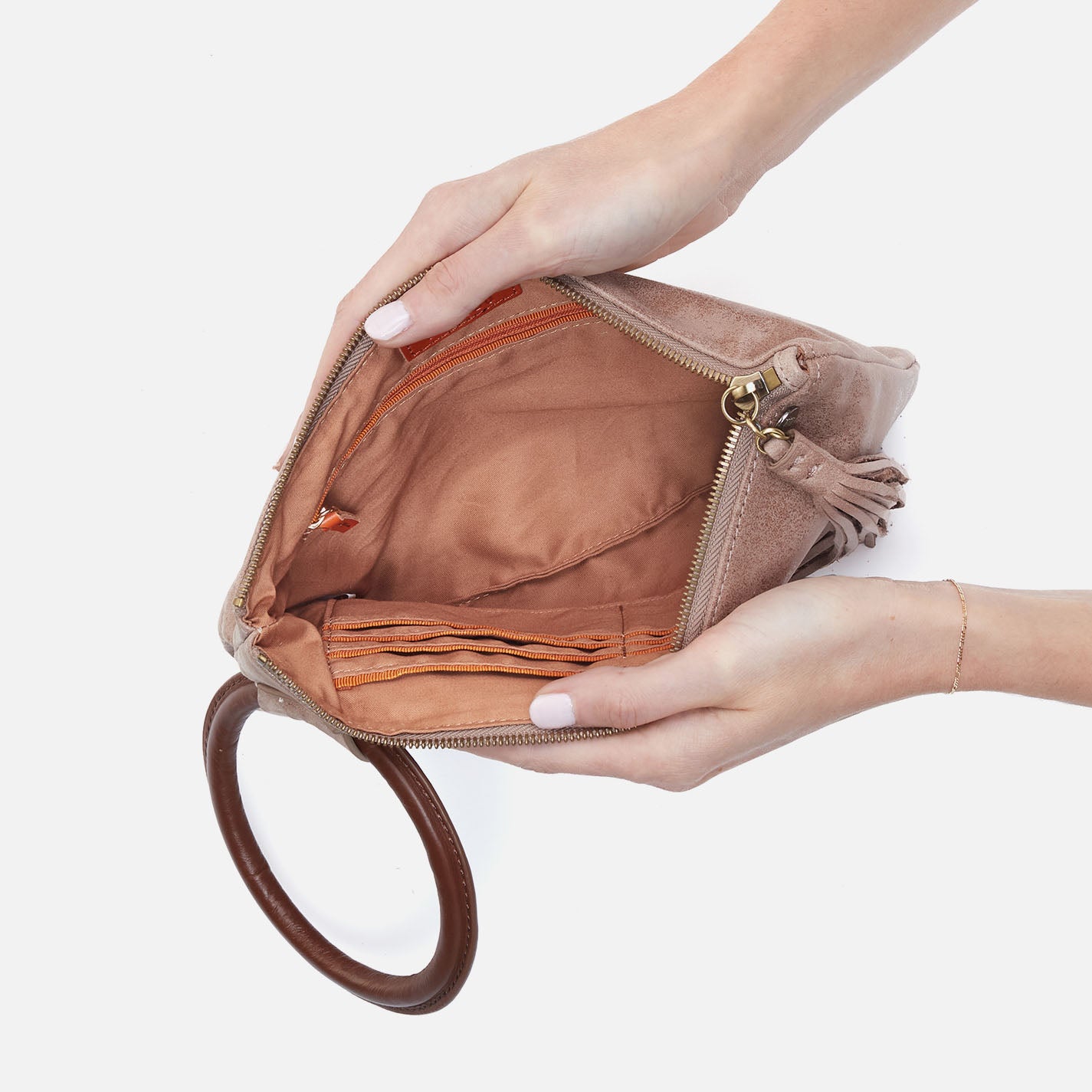 Sheila Clutch In Buffed Leather - Hazel - Image 3