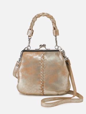 Alba Crossbody In Metallic Leather - Saddle Stardust